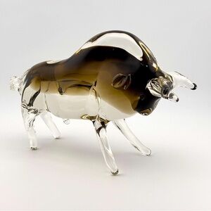 Vintage Murano Glass Bull Sculpture